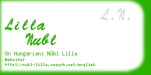 lilla nubl business card